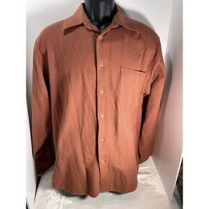 Michael Brandon Button Up Shirt orange soft fabric medium 15 - 15 1/2.